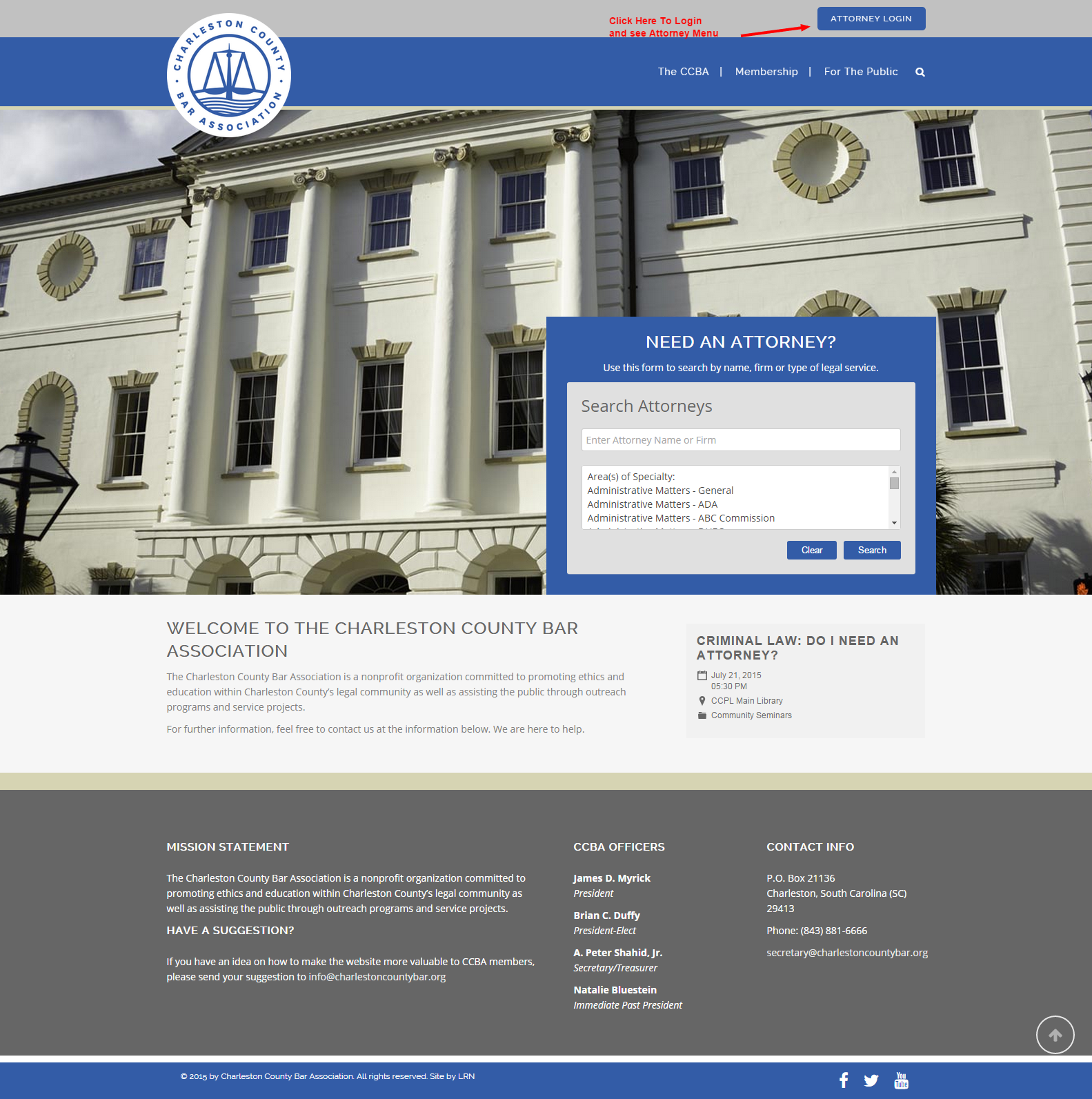 How To Use The New CCBA Site - Charleston County Bar Association